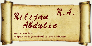 Milijan Abdulić vizit kartica